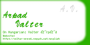 arpad valter business card